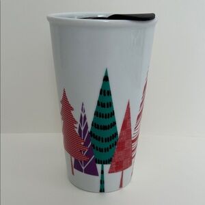 Starbucks 2017 Ceramic Holiday Travel Mug with Lid